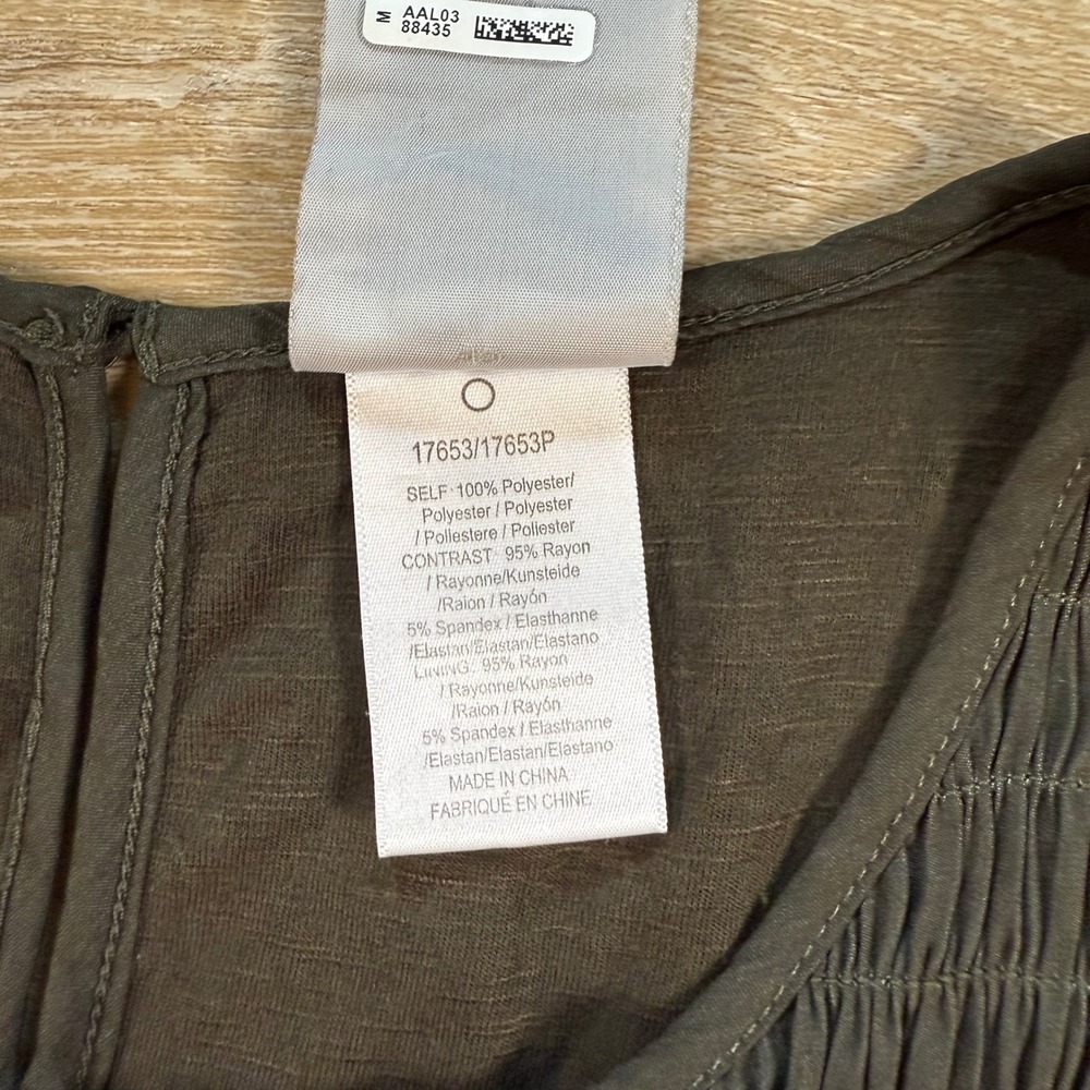Dolan Left Coast Smocked Trapeze Tank Dress Size Small Flowy Relaxed Chic Green - Picture 10 of 10